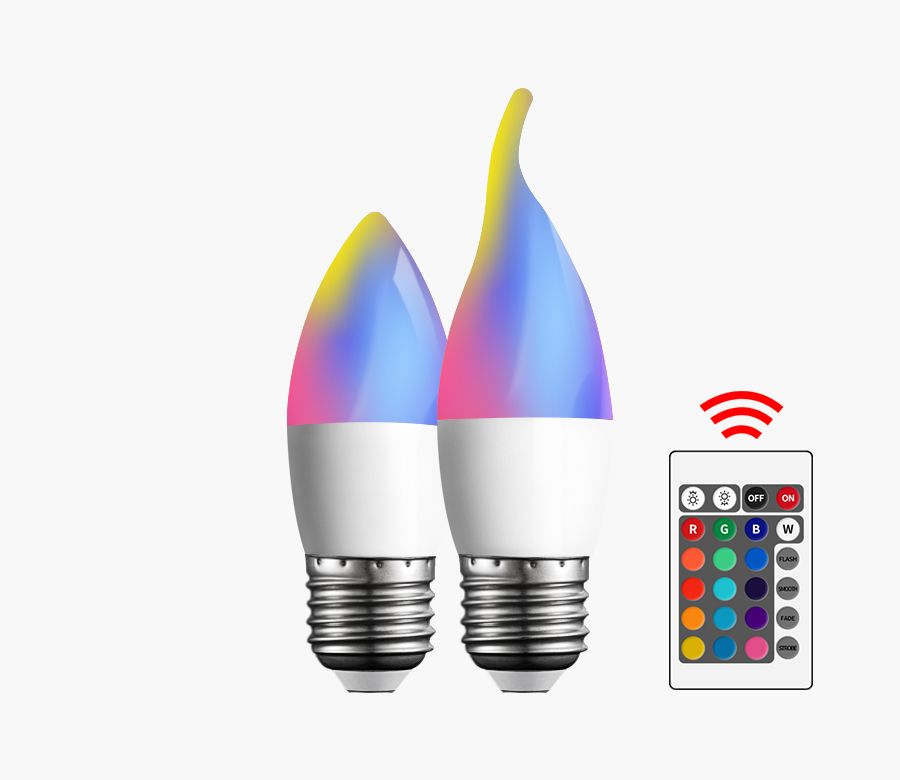 LED RGB Bulb Light C37 6W