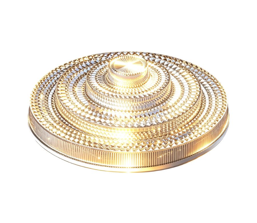 Foldable Multi-layer Crystal Ceiling Light, Luxury Round Concentric Ripple Crystal LED Ceiling Lamp